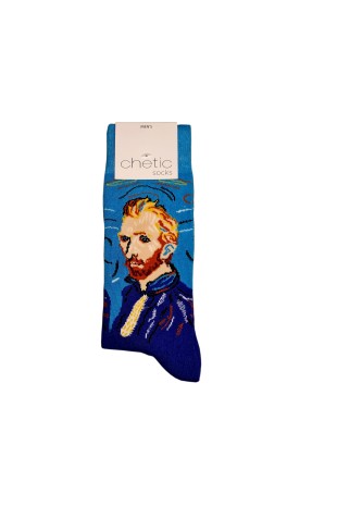 Mavi Soket Van Gogh Portre Çorap Mavi Soket Van Gogh Portre Çorap