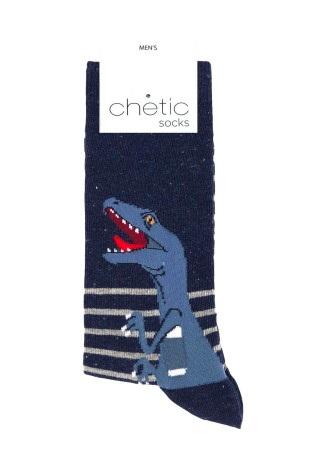 Dino T-Rex Desenli Lacivert Erkek Soket Çorap