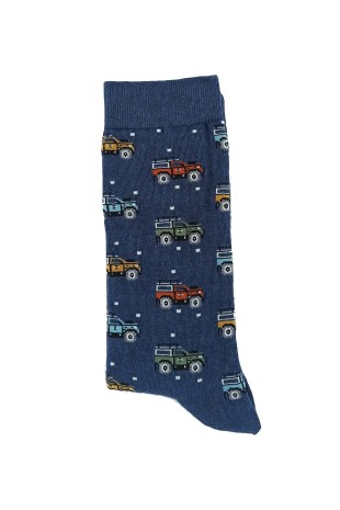 Jeep Araba Desenli Lacivert Erkek Çorap