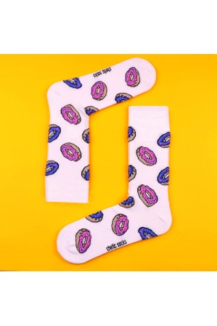 KREM SOKET DONUT DESENLİ ÇORAP