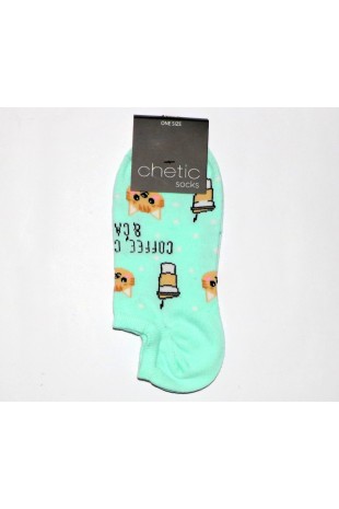 YEŞİL SNEAKER COFFEE CUDDLES CATS YAZILI ÇORAP