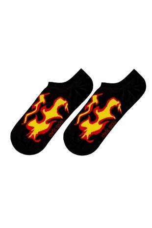 Alev Desenli Siyah Sneaker Çorap