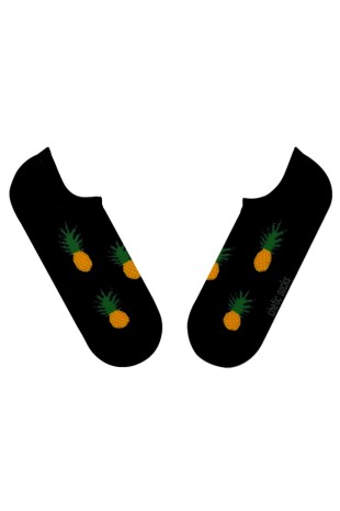 SİYAH SNEAKER ANANAS DESENLİ ÇORAP