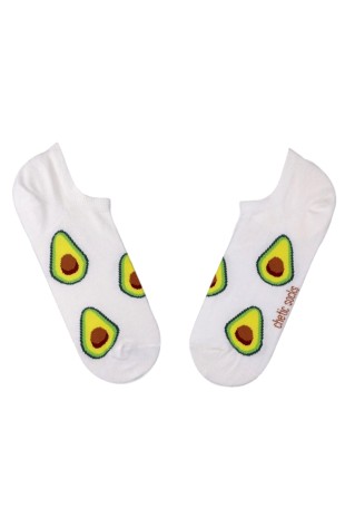 KREM SNEAKER AVOKADO DESENLİ ÇORAP
