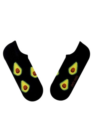 SİYAH SNEAKER AVOKADO DESENLİ ÇORAP