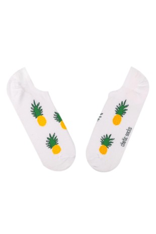 BEYAZ SNEAKER ANANAS DESENLİ ÇORAP