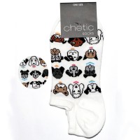 Beyaz Sneaker Sevimli Köpekler Kısa Çorap Beyaz Sneaker Sevimli Köpekler Kısa Çorap