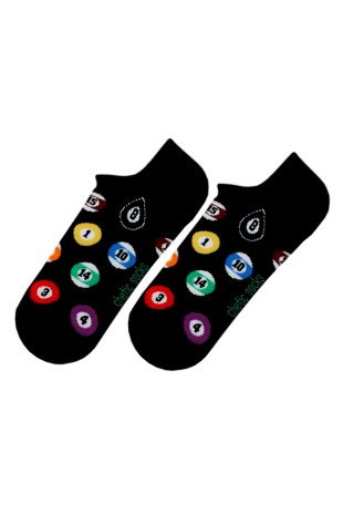 Bilardo Topu Desenli Lacivert Sneaker Çorap