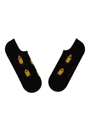SİYAH SNEAKER SARI CİVCİV DESENLİ ÇORAP