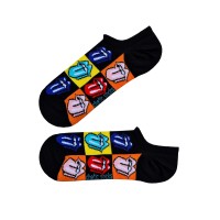 Dil Çıkaran Emojili Siyah Sneaker Patik Çorap Dil Çıkaran Emojili Siyah Sneaker Patik Çorap