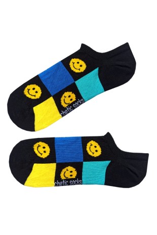 Emojili Siyah Sneaker Çorap