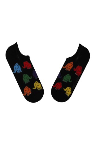 SİYAH SNEAKER MULTİ RENKLİ FİL DESENLİ ÇORAP SİYAH SNEAKER MULTİ RENKLİ FİL DESENLİ ÇORAP