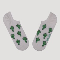 KREM SNEAKER KAKTÜS DESENLİ ÇORAP