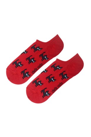 KIRMIZI SNEAKER KEDİ DESENLİ ÇORAP KIRMIZI SNEAKER KEDİ DESENLİ ÇORAP
