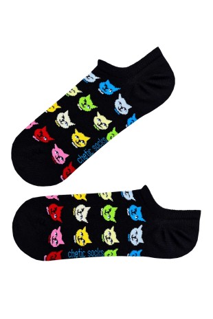 Kedili Sneaker Siyah Patik Çorap Kedili Sneaker Siyah Patik Çorap