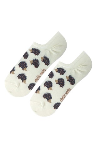 Kirpi Desenli Krem Sneaker Çorap Kirpi Desenli Krem Sneaker Çorap