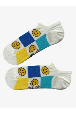 Krem Sneaker Emojili Çorap