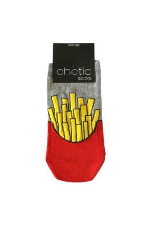 Patates Cips Desenli Kırmızı Sneaker Çorap Patates Cips Desenli Kırmızı Sneaker Çorap