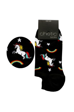 Siyah Sneaker Unicorn Desenli Çorap Siyah Sneaker Unicorn Desenli Çorap