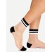 Black and White Striped Sheer Mesh Ankle Socks Black and White Striped Sheer Mesh Ankle Socks