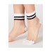 White and Black Striped Sheer Mesh Ankle Socks White and Black Striped Sheer Mesh Ankle Socks