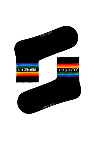 SİYAH TENİS RENKLİ ŞERİTLİ PERFECTLY ÇORAP