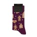 Gingerbread Burgundy Christmass Socks