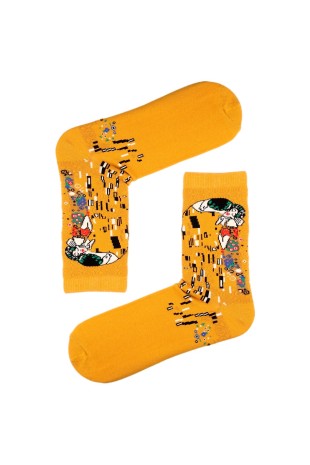 Hardal Soket Gustav Klimt's The Kiss Tablo Çorap Hardal Soket Gustav Klimt's The Kiss Tablo Çorap