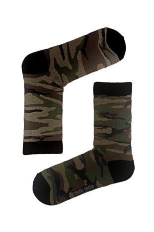 GREEN CREW CAMOUFLAGE PATTERN SOCKS