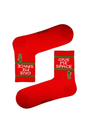 Kırmızı Soket Give Me Space Alien Uzaylı Çorap Kırmızı Soket Give Me Space Alien Uzaylı Çorap