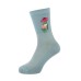 Frog & Flower Pattern Mint Green Women’s Crew Socks