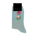 Frog & Flower Pattern Mint Green Women’s Crew Socks