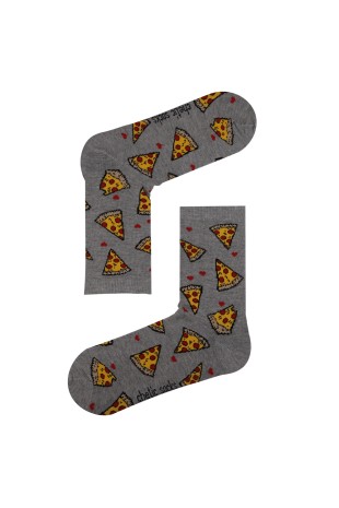 GRİ SOKET MİNİ PİZZA DİLİMİ DESENLİ ÇORAP GRİ SOKET MİNİ PİZZA DİLİMİ DESENLİ ÇORAP