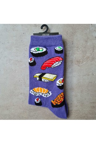 Mor Soket Sushi Desenli Çorap Mor Soket Sushi Desenli Çorap