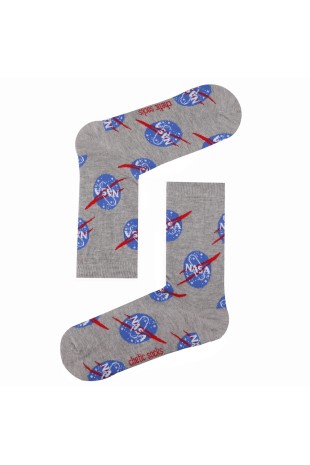 GRİ SOKET NASA GALAKSİ DESENLİ ÇORAP GRİ SOKET NASA GALAKSİ DESENLİ ÇORAP