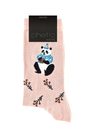 Panda Desenli Pembe Soket Kadın Çorap Panda Desenli Pembe Soket Kadın Çorap