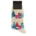 Simli Bej Yılbaşı Temalı Şehir Desenli Çorap