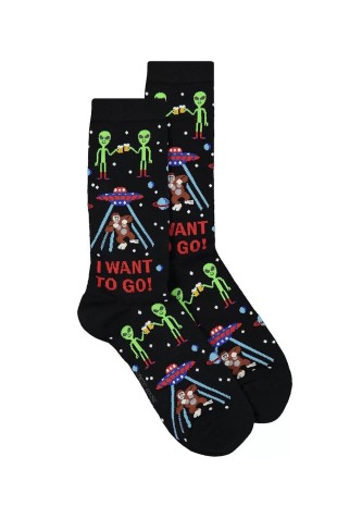 SİYAH SOKET ALIEN PARTY UZAYLI ÇORAP