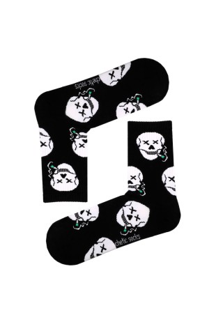 BLACK CREW TENNIS SMOKER SKULL SOCKS
